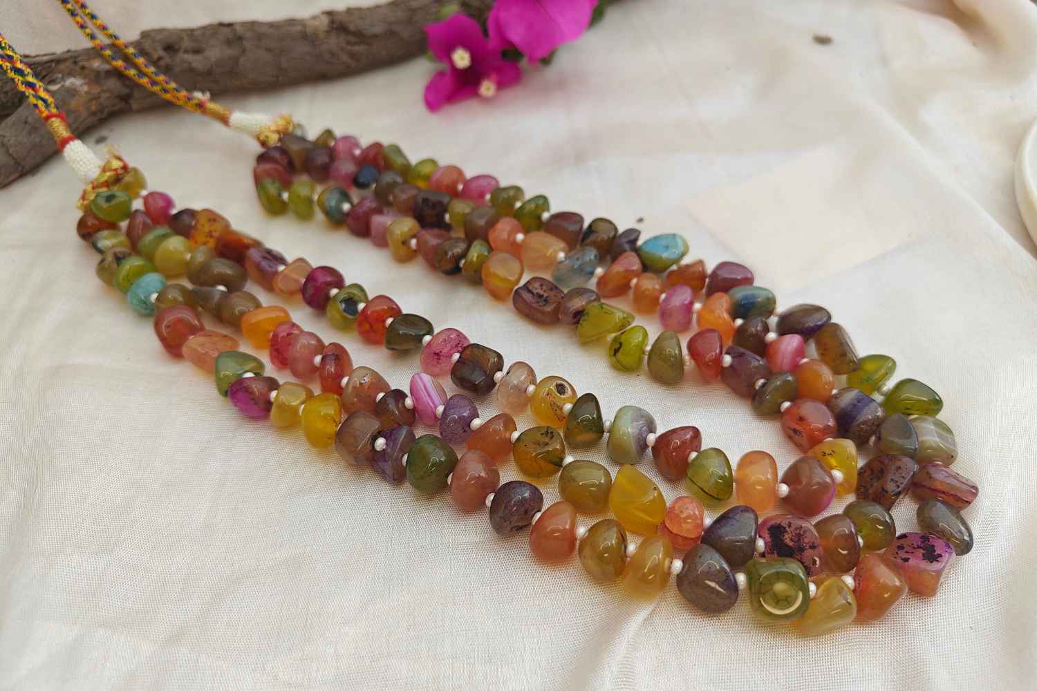 Multi-Color Bead Mala | Vibrant Gemstone Jewelry for Boho Chic Style