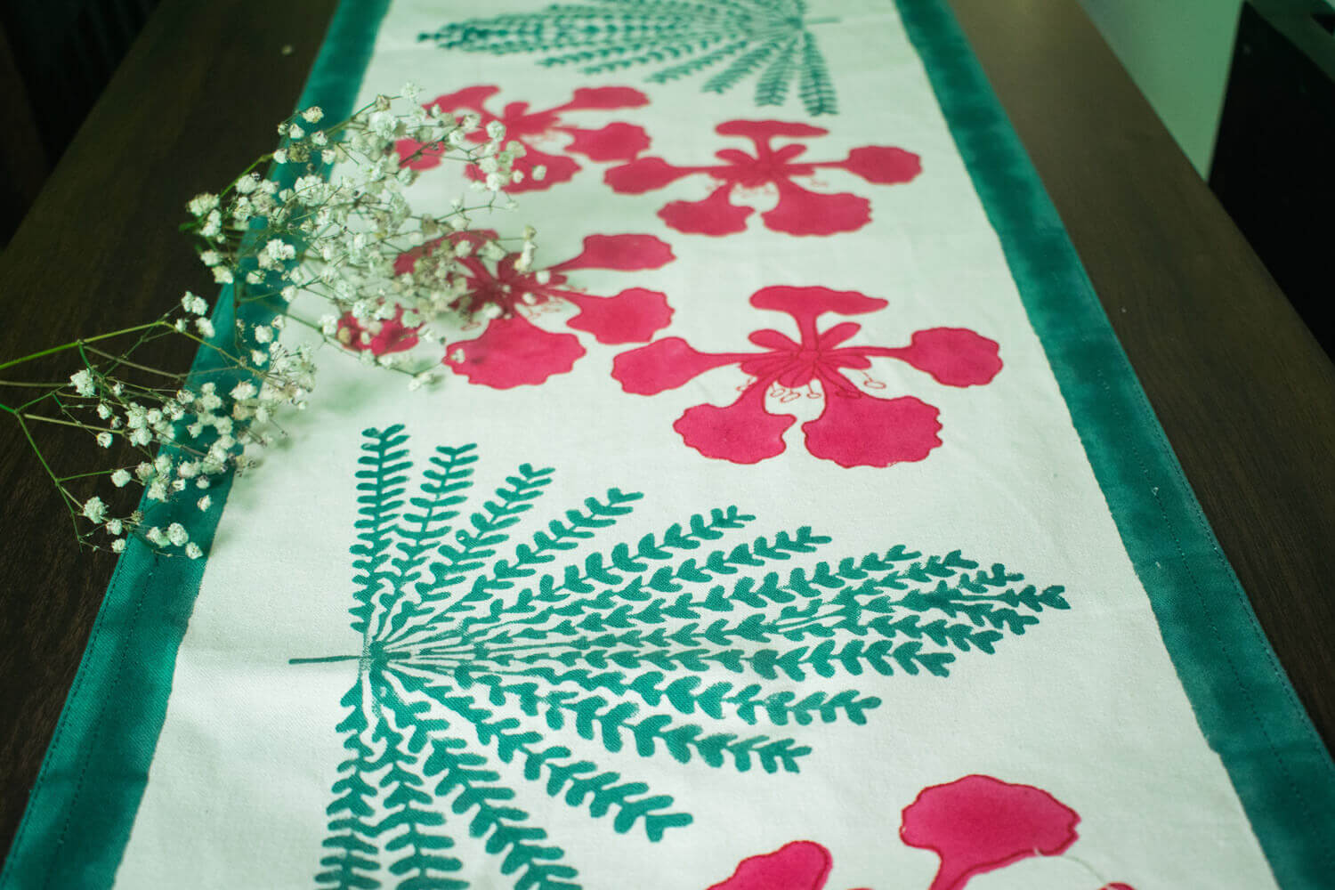 Gulmohar print - Hand block printed table linen set | Earthan