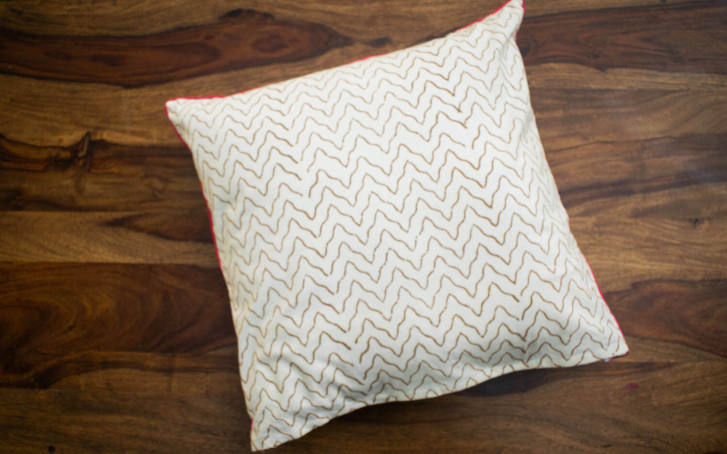 Dhwani Mrdangam - Hand block printed cotton cushion cover | Earthan