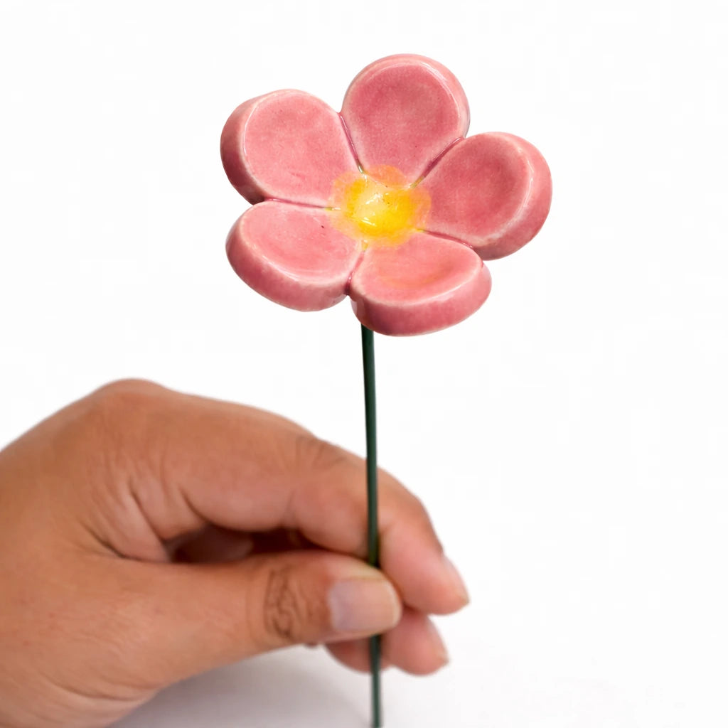 Handmade Ceramic Flower Pink | Earthan
