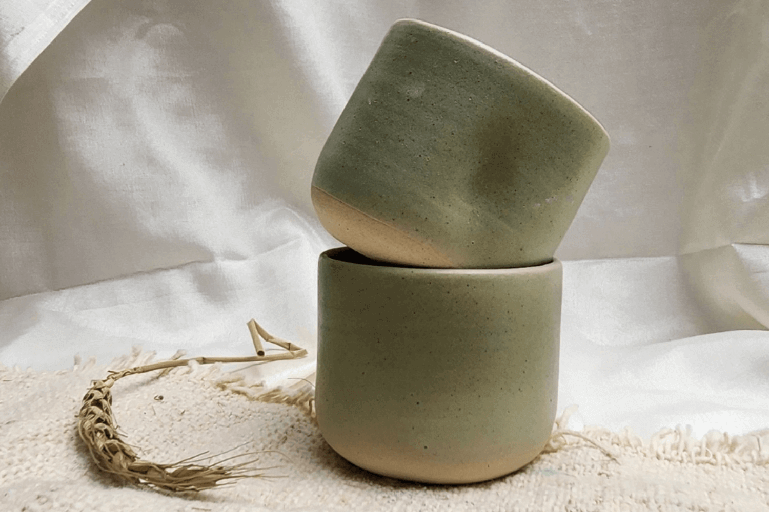 Thumb Impression Mint Green Tea Cup Set of 2