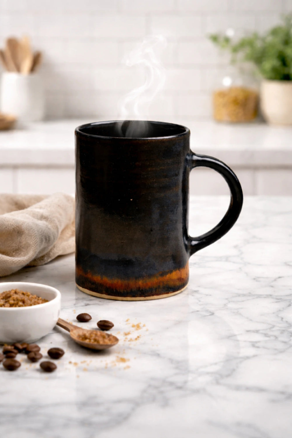 Black Coffee Mug—Earthen