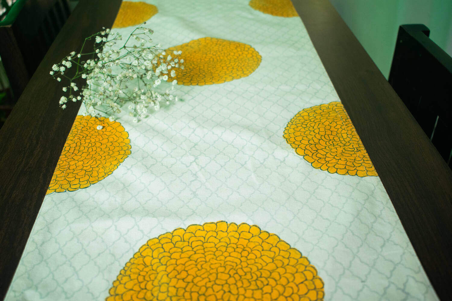 Genda phool - Hand block printed table linen set | Earthan