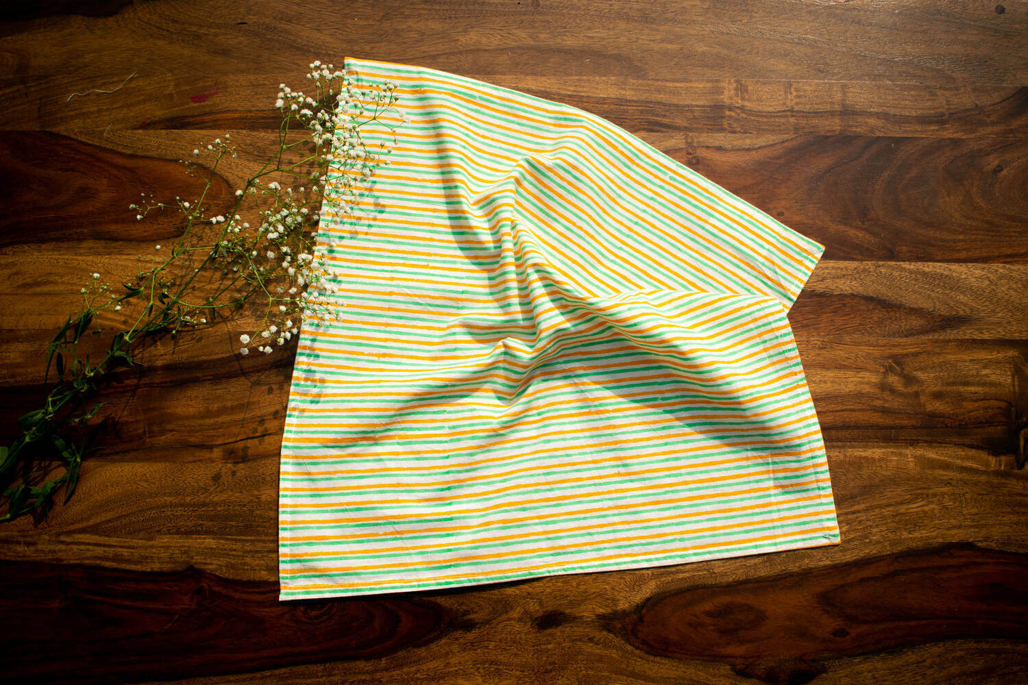 Surajmukhi - Hand block printed table cotton napkins | Earthan