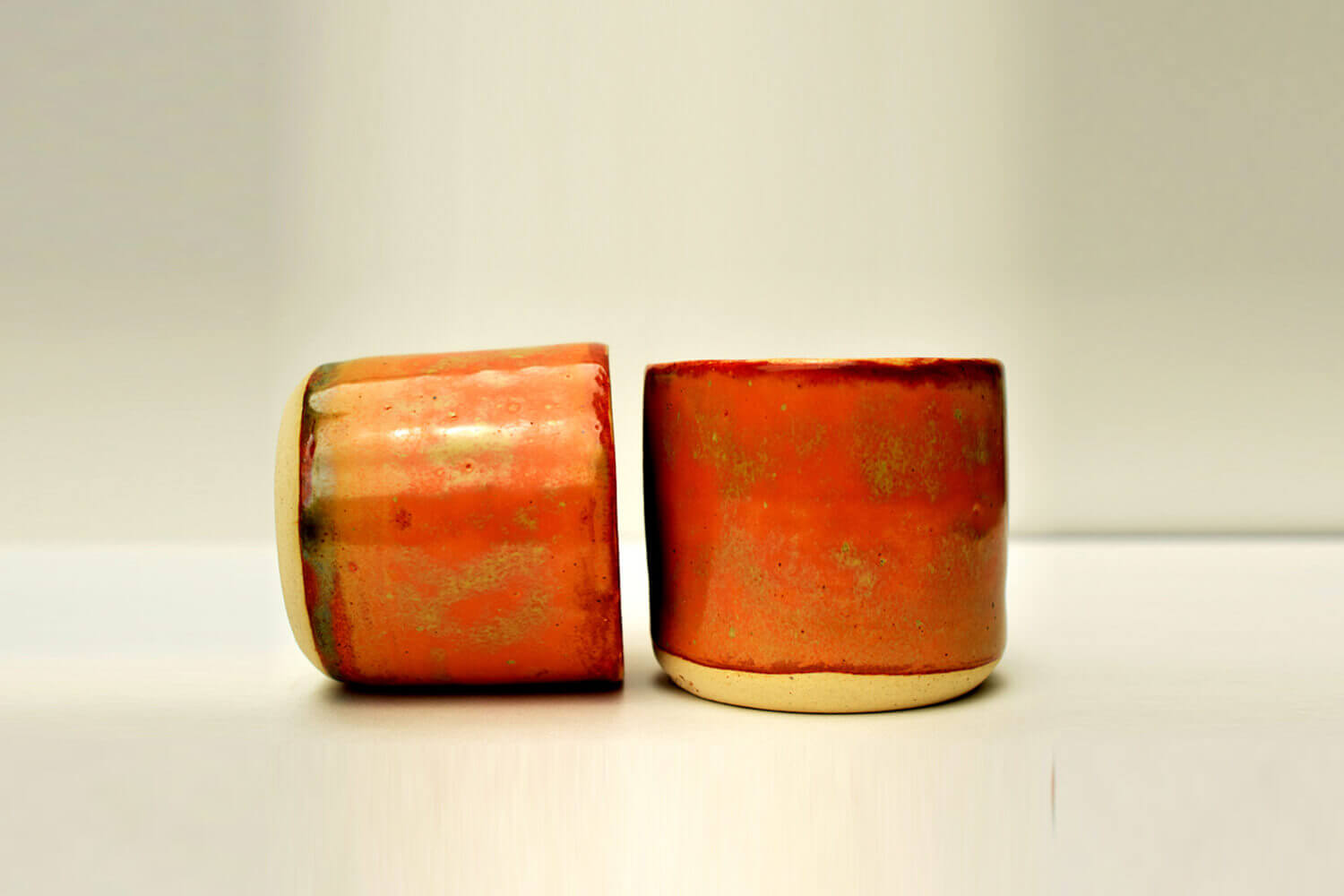 Orange Ceramic Tea Cup – Set of 2 | Earthan